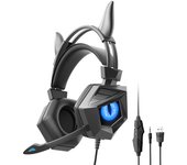 Auriculares con cable y luz LED para juegos, audífonos deportivos con micrófono, HIFI, graves pesados, USB/3,5 MM, para transmisión en vivo, PC, teléfono, PS5, PS4