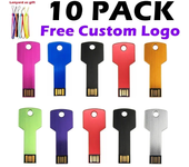 Colorful Mini Key Shape Custom Logo Business Gift Metal USB Flash Drive Pen128MB 4GB 8GB 16GB 32GB Pendrive USB 2.0 10Pcs Lot