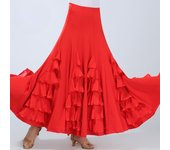 Vals falda de baile moderno baile de salón baile cuadrado baile de salón nueva falda swing falda práctica falda larga aspecto delgado