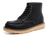Botas de herramientas para hombres al aire libre ayuda media zapatos de cuero de estilo británico cuero genuino