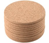Set of 10 Cork Bar Drink Coasters - Absorbent and Reusable - 90mm, 5mm Thick