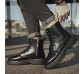 Martin botas estilo británico 2023 nuevas botas cremallera lateral herramientas zapatos de cuero botas altas otoño e invierno británico calcetines de los hombres botas