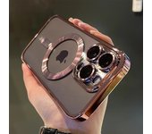 Funda de lujo magnética para iPhone 11 12 13 14 15 16 Pro Max A prueba de golpes, carga inalámbrica, silicona revestida