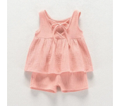 Conjunto de ropa de tul para niñas pequeñas, chaleco sin mangas de algodón, pantalón corto 2pcs set