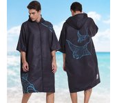 Poncho de Surf de Secado rápido, Toalla Cambiante, Bata con Capucha para Adultos, niños o Familia, Microfibra, natación, Playa, Surf, Buceo, baño en casa