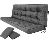 Cojines Blandos de Asiento y Respaldo para Tumbonas, Bancos de Jardín, Columpios de Patio, Suelo - Impermeables con Diseño Acolchado y Correas - 100 cm - Beige