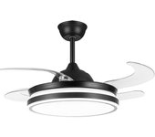 Ventilador de techo eléctrico HuiYu Aparatos con motor y luz LED 105W con memoria y luz de intensidad regulable (luz nocturna) silencioso y eficiente - mando a distancia incluido - apto para dormitorios y cocinas