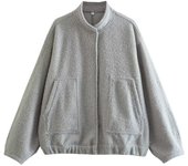Women's Bomber Jacket Stand Collar Button Up Lightweight Shirt Jacket for Daily Life Work Shopping