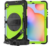 For Samsung Galaxy Tab S6 Lite 10.4 inch 2020 2022 2024 with Screen Protector & Shoulder Strap Hand Strap Stand Case