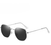Nuevas gafas de sol polarizadas poligonales con estilo, montura de gafas anti-azules de metal
