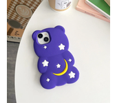 3D Cartoon Moon Star Teddy Bear Suitable For iPhone 14 Phone Case 15 Pro Max 12 13 Protective Case