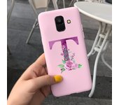 Samsung Galaxy A6 Plus 2018 Case Cute Letter Flower Soft Silicone Cover For Samsung A6 2018 A 6 A6Plus Back Protective Cases