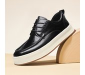 Zapatos de cuero de cuero de los hombres de la tendencia de la plataforma zapatos casuales de moda ligera zapatos de los hombres