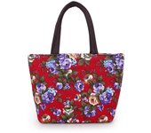 Fashion Large Capacity Floral Tote Bag Oxford Cloth Crossbody Bag Canvas Lunch Bag Handbag Shoulder Bag Rose Mommy Bag Shopping