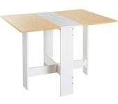 Mesa Plegable de Comedor Mesa Auxiliar de Cocina con 2 Alas Abatibles Ahorra Espacio Diseño Moderno 103x76x73,5cm Madera