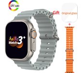 Hello Watch 3 Plus-reloj inteligente para hombre y mujer, pulsera deportiva Ultra AMOLED de 49mm, NFC, brújula, Bluetooth, llamadas Black