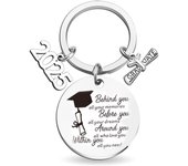 Metal School Graduate Pendant Gifts Engraved Stainless Steel 2025 Graduation Ceremony Keychain Students Silver