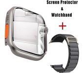 Screen Protector For Apple Watch 45mm 41mm 44mm 40mm Appearance Upgrade Turning into Ultra+Nylon Bracelet iWatch 7 8 6 se 5 4