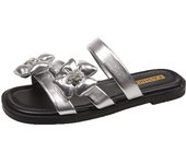 Zapatos de Tacón de Mujer Verano 2025 - Zapatos Mujer Fiesta con Plataforma y Flores de Cristal - Sandalias Retro Cómodas y Versátiles