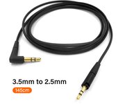 3.5mm to 2.5mm Audio Cable Wireless Headset Cord for Sennheiser MOMENTUM 3/HD400S HD450BT HD458BT Replacement Headphone Cable