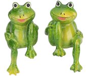 2pcs Resin Frogs Statue Outdoor Garden Decoration Sculpture For Home Desk Garden Ornament