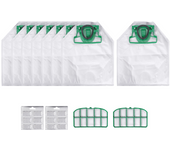Bolsas de Vacío para Vorwerk Kobold VK200 FP200 Piezas de Repuesto Filtro de Recambio 8 Bolsas+2 Filtros HEPA+12 Fragancias Normal Productos Compatible con VK200 Bolsas de Polvo Hechas en China