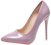 Women's High Heel Shoes Red heels, narrow tip 12cm, synthetic leather lining, textile soles