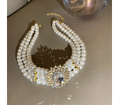 Gargantilla de cristal de gota de agua para mujer, collares de perlas de estilo delicado, joyería de novia de bodas