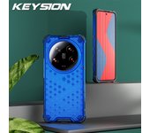 KEYSION Shockproof Armor Case for Xiaomi 14 Ultra 5G 13 Ultra Silicone+PC Transparent Honeycomb Phone Cover for Redmi A3