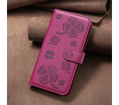 para Xiaomi Redmi 13C 12C 10C 9A 9C Note 12S 12 Pro Plus 11S 10S 9 Pro 8T funda magnética de cuero con estampado de cuatro hojas