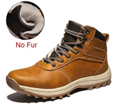 botas cálidas de invierno para hombre, botas de nieve de piel auténtica para hombre, botines de trabajo impermeables hechos a mano, zapatos altos para hombre