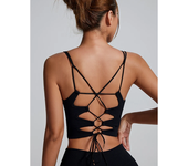 Yoga Sports Bras for Women Open Back Design Padded Crop Top Fitness Push Up Workout Running Gym Tops