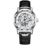 Reloj mecánico de moda para hombres reloj mecánico manual fondo transparente reloj hollow