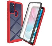 For Motorola Moto G60S 3-in-1 PC + TPU Hybrid Case with PET Screen Protector Full Protection Mobile Phone Shell