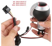 Para Audi A6 C7 A3 8v A7 Q2 Q3 S3 S5 S6 S7 RS3 RS4 RS6 SQ5 perilla de palanca de cambios Metal Led palanca de fibra de carbono cabeza de palanca manija de caja de cambios