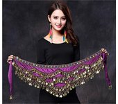 New Style Belly Dance Belt Newest Various color Belly Dancing Belt Scarf Metal Coins Bellydance Waist Chain Hip Scarf