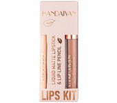 Lápiz Delineador de labios mate, taza antiadherente de larga duración, no se decolora, resistente al agua, terciopelo pigmentado, Kit de brillo de labios, Cosméticos de belleza, maquillaje Gif