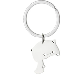 Cute Cat Keychain Stainless Steel Key ring Couple Lover Animal Matching Keyring Pendants Valentine's Day Gift