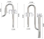 Non-rust Inflow Outflow Pipe 360 Degree Rotation 12/16mm Fish Tank Inlet and Outlet Filter Extendable Removable