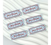 Cloth label collar blue plaid love rabbit bow Korean pure cotton sewable handmade DIY