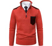 Men Half High Collar Zipper Pullover Autumn Winter Fashion Thickening CoatSweater New Outdoors Casual Keep Warm Solid Tops Man