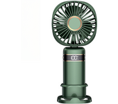 Ventilador Portátil de Mano Ultra Silencioso 5 Velocidades USB C Mini Ventilador de Mesa con Pantalla LCD, Plegable con Cordón como Ventilador de Cuello