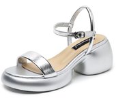 Cuero ~ Sandalias ligeras y cómodas para mujer verano 2025 nueva plataforma de tacón grueso de viento de hadas con punta abierta zapatos romanos