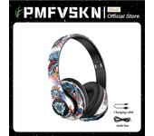 Graffiti Wireless Bluetooth Headphones Cool LED Light HIFI Sound Noise Canceling Gaming Earphones With Mic Support AUX TF Card