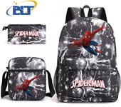 Spider-Man Printed Student Schoolbag Set Children's Backpack Shoulder Bag Pencil Case Three-piece Set