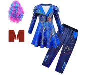 Descendants 3 Evie Cosplay Costumes Halloween Carnival Party Dress Pants Wig Set