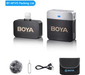 BOYA BY-M1V Wireless Lavalier Lapel Condenser Microphone for iPhone Android Smartphone Camera YouTube Broadcast Interview Vlog