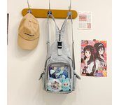 Muñeca, transparente, personalidad, informal, niña, mochila, mochila, linda, un hombro, simplicidad urbana