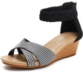 Sandalia sandals new fairy style summer women's woven Roman fashion wedge shoes