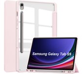 Smart Cover For Samsung Tab S9 Plus Case with Pen Holder Crystal Acrylic Hard Tablet Funda For Galaxy Tab S9 Plus 12.4 SM-X810